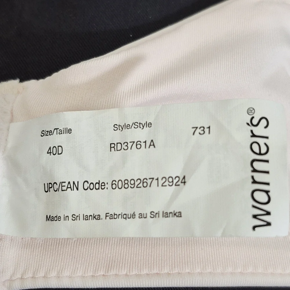 40D Warners RD3761A Flex Revolution Underwire‎ Contour Bra Pink